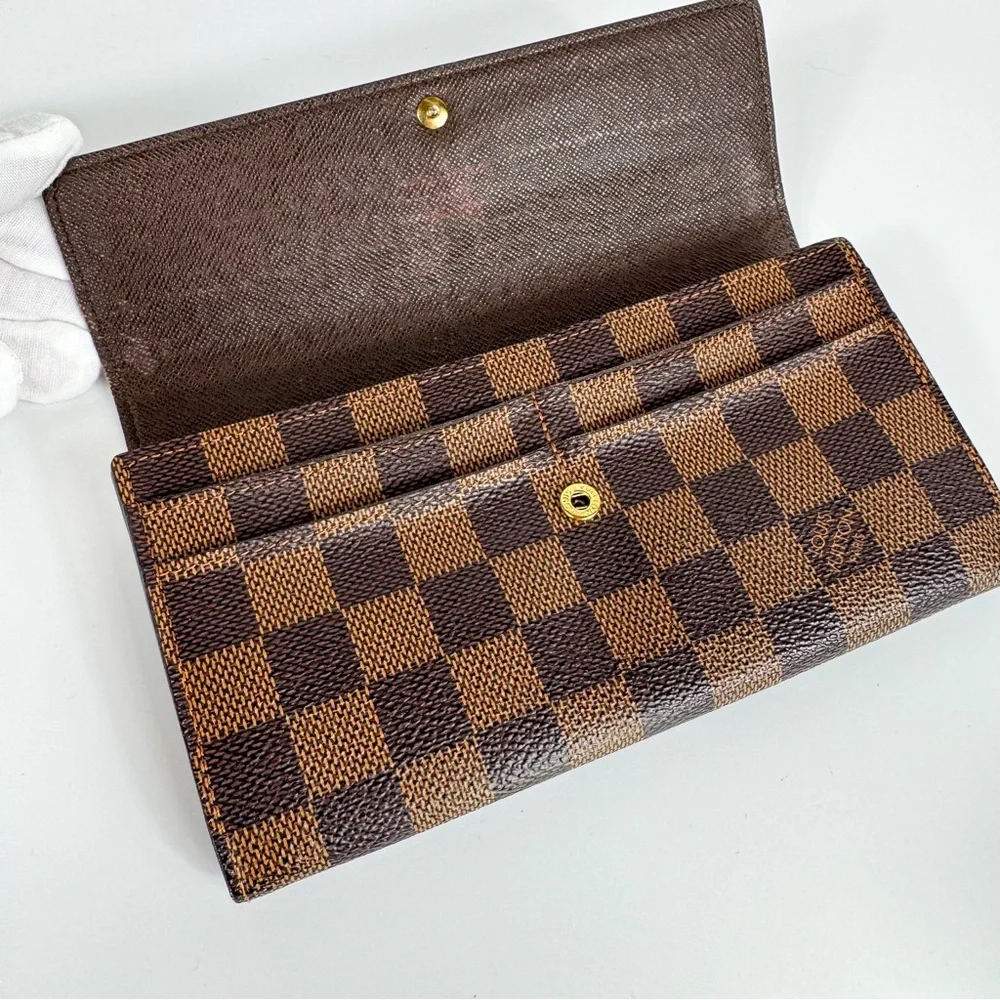 Authentic Louis Vuitton Sarah Wallet Damier Ebene Checkered - Picture 6 of 14